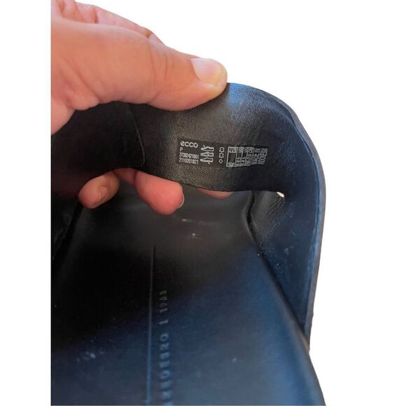 Ecco Flowt Fluxe Mens Black Classic Leather Buckle Slide Sandals Size 8.5 - Picture 8 of 16